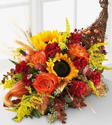 Autumn Harvest Cornucopia from Martinsville Florist, flower shop in Martinsville, NJ