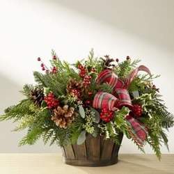 Holiday Home Comings Christmas Basket from Martinsville Florist, flower shop in Martinsville, NJ