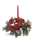 Single Red Taper Centerpiece from Martinsville Florist, flower shop in Martinsville, NJ