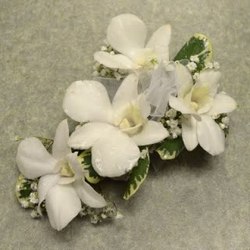 WHITE DENDRO WRISTLET from Martinsville Florist, flower shop in Martinsville, NJ