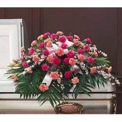 Delicate Pink Casket Spray from Martinsville Florist, flower shop in Martinsville, NJ