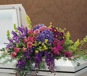 Graceful Tribute Casket Spray from Martinsville Florist, flower shop in Martinsville, NJ