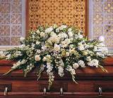 Purity and Peace Casket Spray from Martinsville Florist, flower shop in Martinsville, NJ