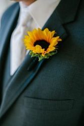 Sunflower Boutineer from Martinsville Florist, flower shop in Martinsville, NJ