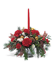 Single Red Taper Centerpiece from Martinsville Florist, flower shop in Martinsville, NJ