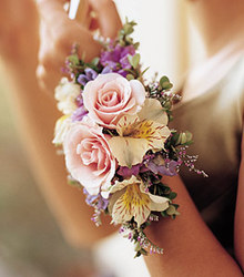 Natural Wrist Corsage from Martinsville Florist, flower shop in Martinsville, NJ